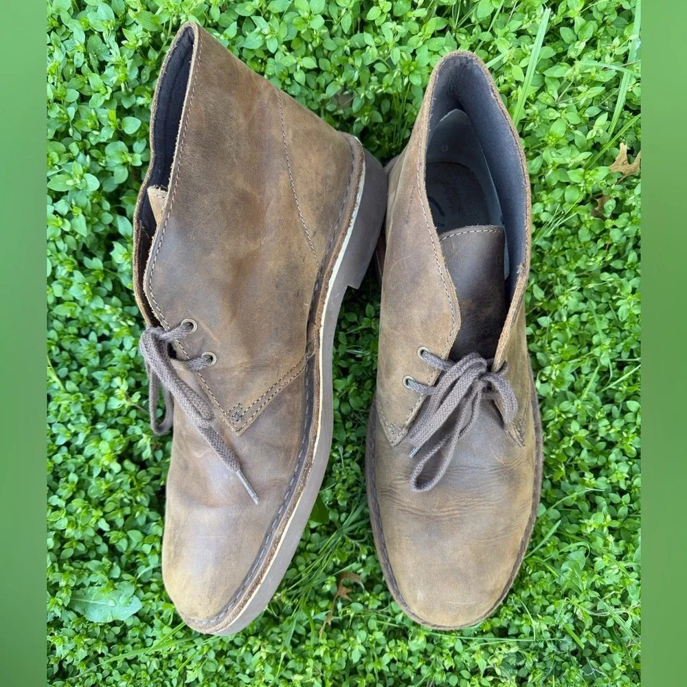 Clarks Men's Tan Brown Leather Chukka Boots Sz-11M. X